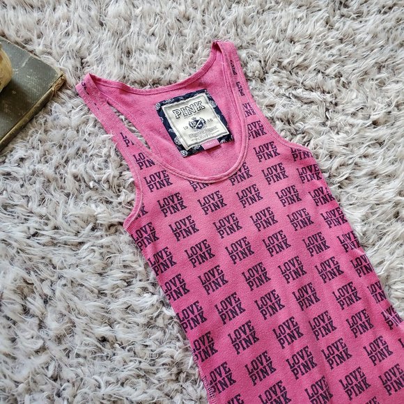 PINK Victoria's Secret Pink and Black Tank Top - Picture 3 of 7